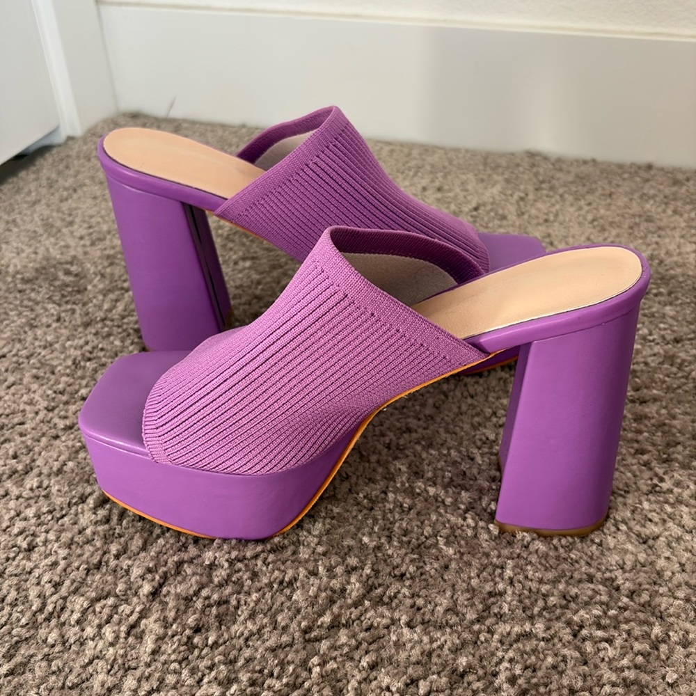 Purple platform heels